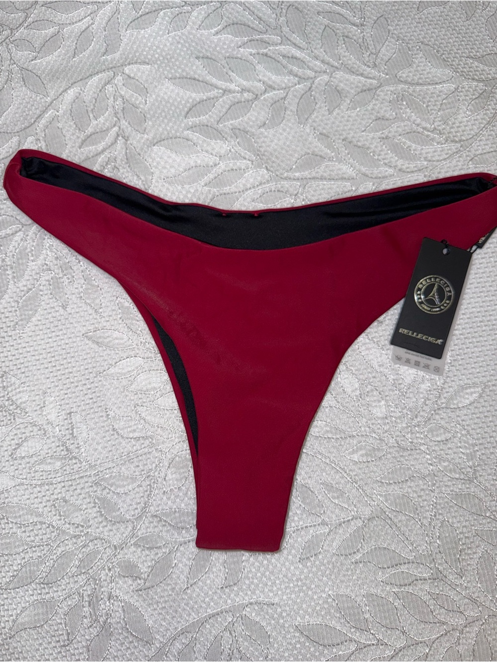 NWT Relleciga (Small) Brand New Maroon Bikini Swim Bottoms